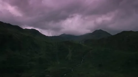 Crib Goch Snowdononia - Cloudy Stock Footage 20030013