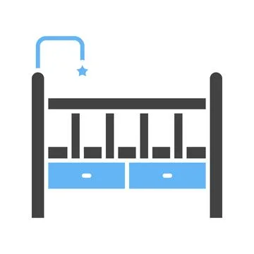 Crib Icon Image. Stock Illustration
