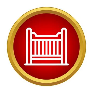 Crib icon representing baby bed for infant sleeping Stock Illustration