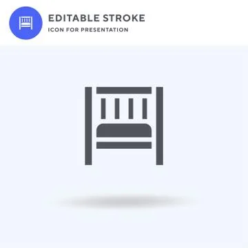 Crib icon vector, filled flat sign, solid pictogram isolated on white, logo Illustrazione stock