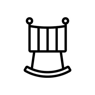 Crib pendulum icon vector outline illustration Stock Illustration