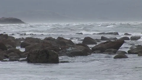 Criccieth Beach in Wales Stock Footage 81061064