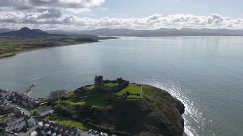 Criccieth castle north wales Stock Footage 333254997