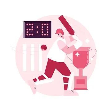Cricket abstract concept vector illustration. Illustrazione stock