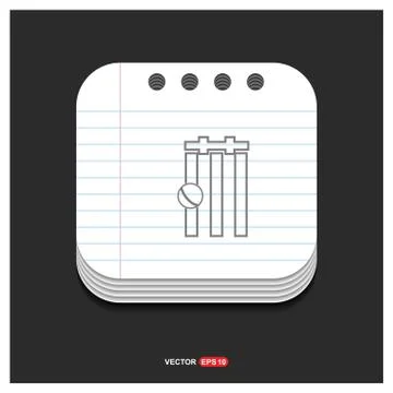 Cricket Bails Icon Gray icon on Notepad Style template Vector EPS 10 Free Ico Stock Illustration