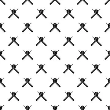 Cricket ball and bats pattern seamless vector Illustrazione stock