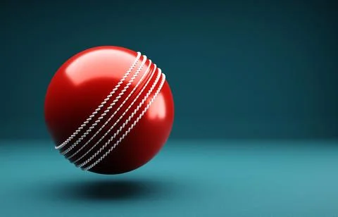Cricket ball on blue background Stock Illustration