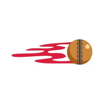 Cricket ball flying fast red motion trail 库存插图