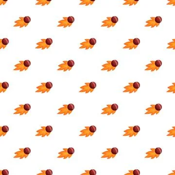 Cricket ball flying with fire trail seamless pattern 스톡 일러스트