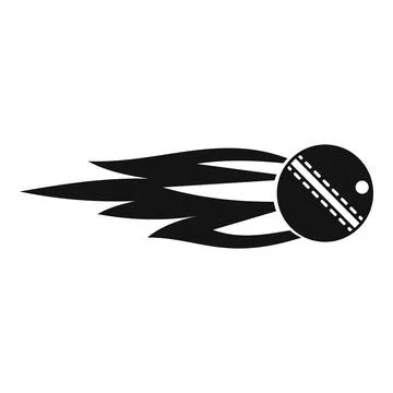 Cricket ball flying with motion trail icon 库存插图