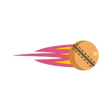 Cricket ball flying with speed and motion icon 库存插图