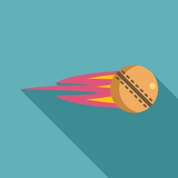 Cricket ball flying with speed effect Stock Illustration
