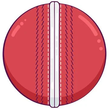 Cricket ball front view color Illustrazione stock
