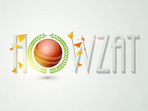 Cricket ball with Howzet text. Stock Illustration