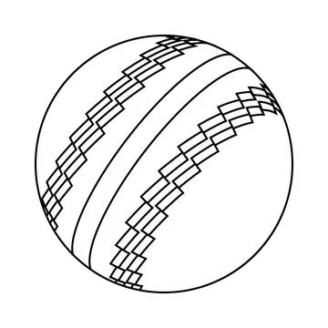 Cricket ball icon, equipment element closeup design, sport object vector illu Illustrazione stock