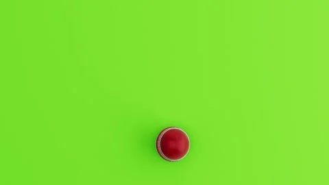 Cricket Ball Rolling in Circular Loop on Green Background. 3D Render Animation. Video stock 339275882