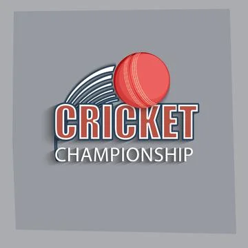 Cricket ball with text. Stock Illustration