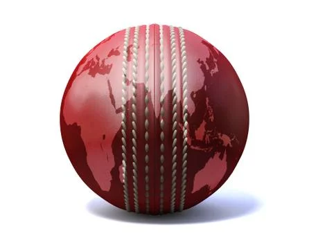 Cricket ball world map Stock Illustration