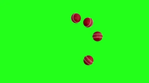 Cricket Balls Loading Spinner, Loop 3D Render Animation on Green Screen Stock Footage 340326241