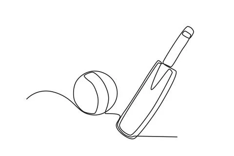 A cricket bat and ball Illustrazione stock
