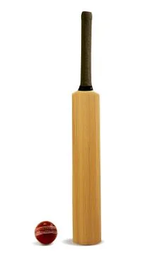 Cricket bat and ball Stock Photos