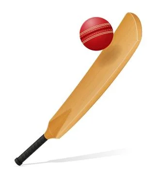 Cricket bat and ball vector illustration Stock Illustration