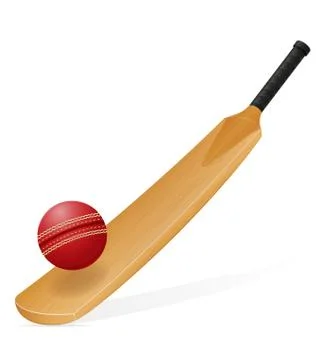 Cricket bat and ball vector illustration Stock Illustration
