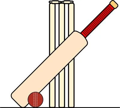 Cricket bat ball stump vector. Stock Illustration