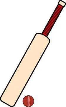 Cricket bat ball Vector. Illustrazione stock