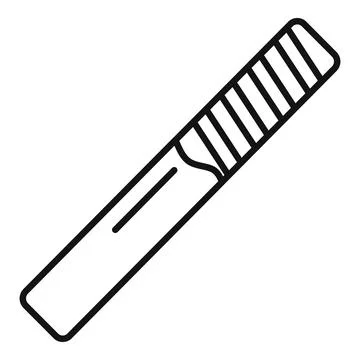 Cricket bat with handle grip for hitting ball icon outline Illustration