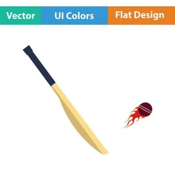 Cricket bat icon Illustrazione stock