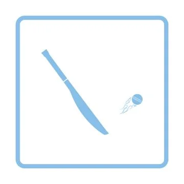 Cricket bat icon Illustrazione stock
