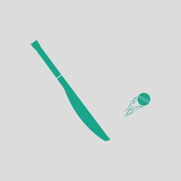 Cricket bat icon Stock Illustration