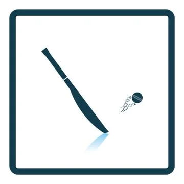 Cricket bat icon Illustrazione stock