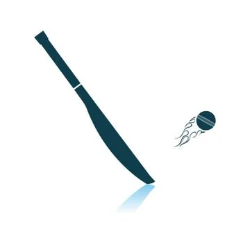Cricket Bat Icon Illustrazione stock