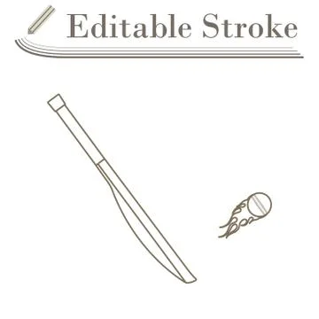 Cricket Bat Icon Illustrazione stock