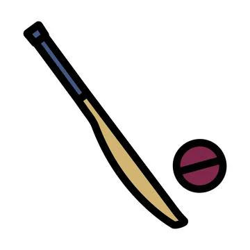 Cricket Bat Icon 스톡 일러스트