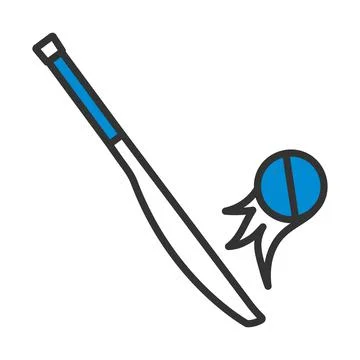 Cricket Bat Icon 스톡 일러스트