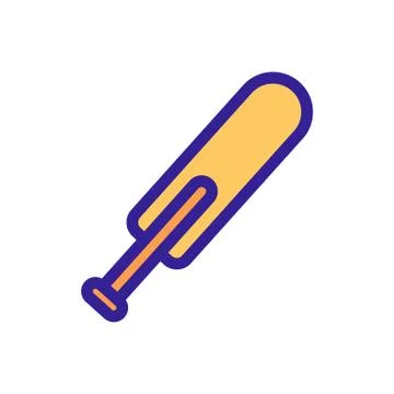 Cricket bat icon vector. Isolated contour symbol illustration Stock Illustration