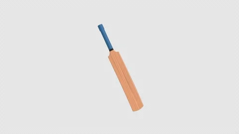 Cricket Bat Rotating on a Transparent Background. Seamless Loop. Sports Bat. 4K Stock Footage 296042082