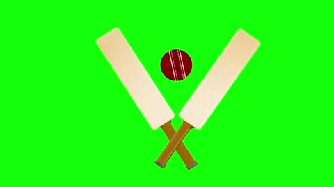 Cricket Bats And Ball Animated Sports Icon Stock Footage 331494664