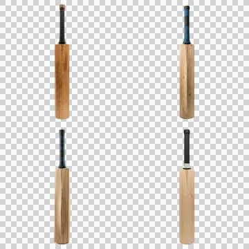 Cricket bats isolated on transparent background professional wooden sports .. Stock Photos