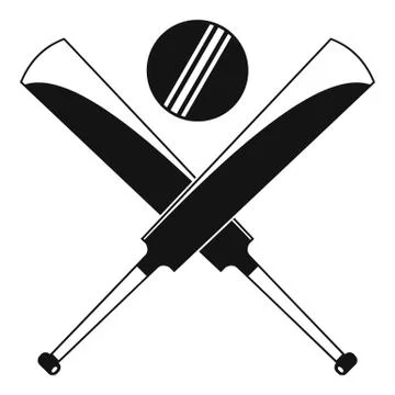 Cricket bats logo, simple style Stockillustratie