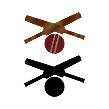 Cricket bats on white Stock Illustration