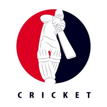 Cricket batsman flat Stock Illustration