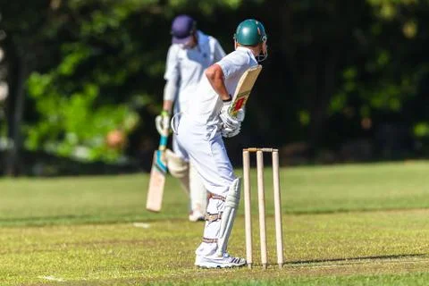 Cricket Batsman Ready Stock Photos