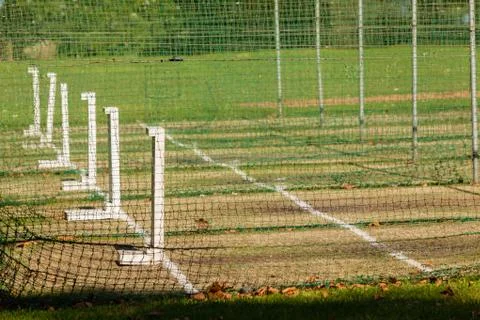 Cricket Batsmen Practice Netts Stock Photos