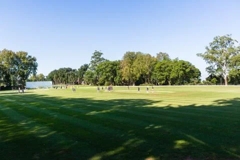 Cricket Batsmen Practice Netts Stock Photos