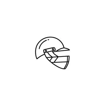 Cricket batting helmet icon vector illustration Stock-Illustration