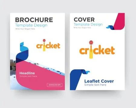 Cricket brochure flyer design template Illustrazione stock gratuita